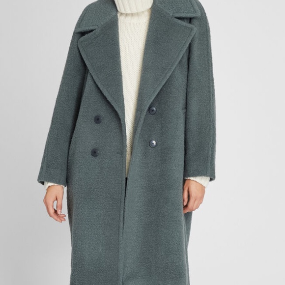 Double-Breasted Textured Relaxed Coat - Picture 2 of 2